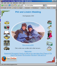 our wedding website snapshot